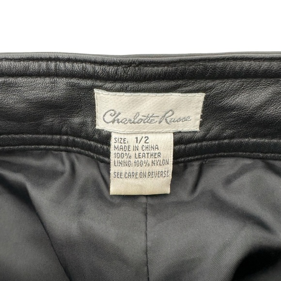 Vintage Charlotte Russe Y2K Bratz Black Leather Flare Pants Low Rise - Picture 5 of 8